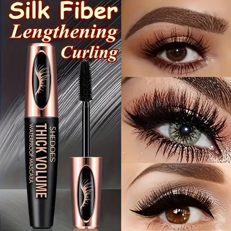 8D Curler Fiber Lash Mascara - Waterproof, Black, Thick Eyelash Shaping