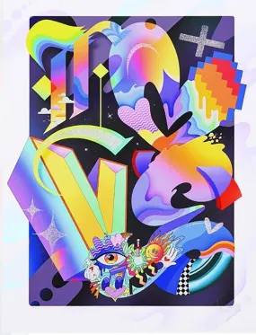 Harder Faster Stronger Glitter HPM Giclee Print by Jason Naylor- OPN Heart