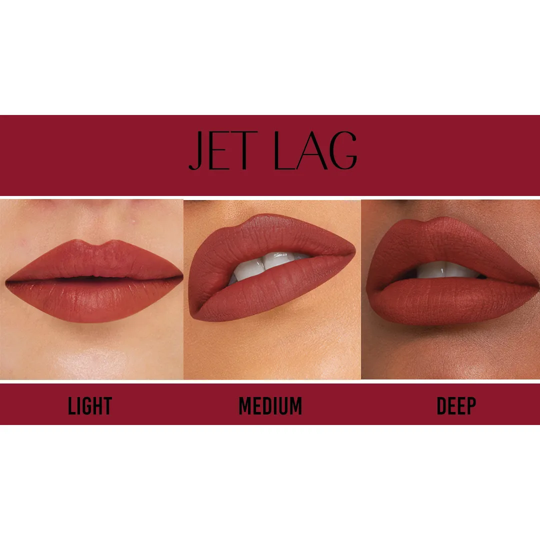 Jet Lag- Passport to Plump Lip Volumizing Matte Crayon  (Crimson) Transfer-proof
