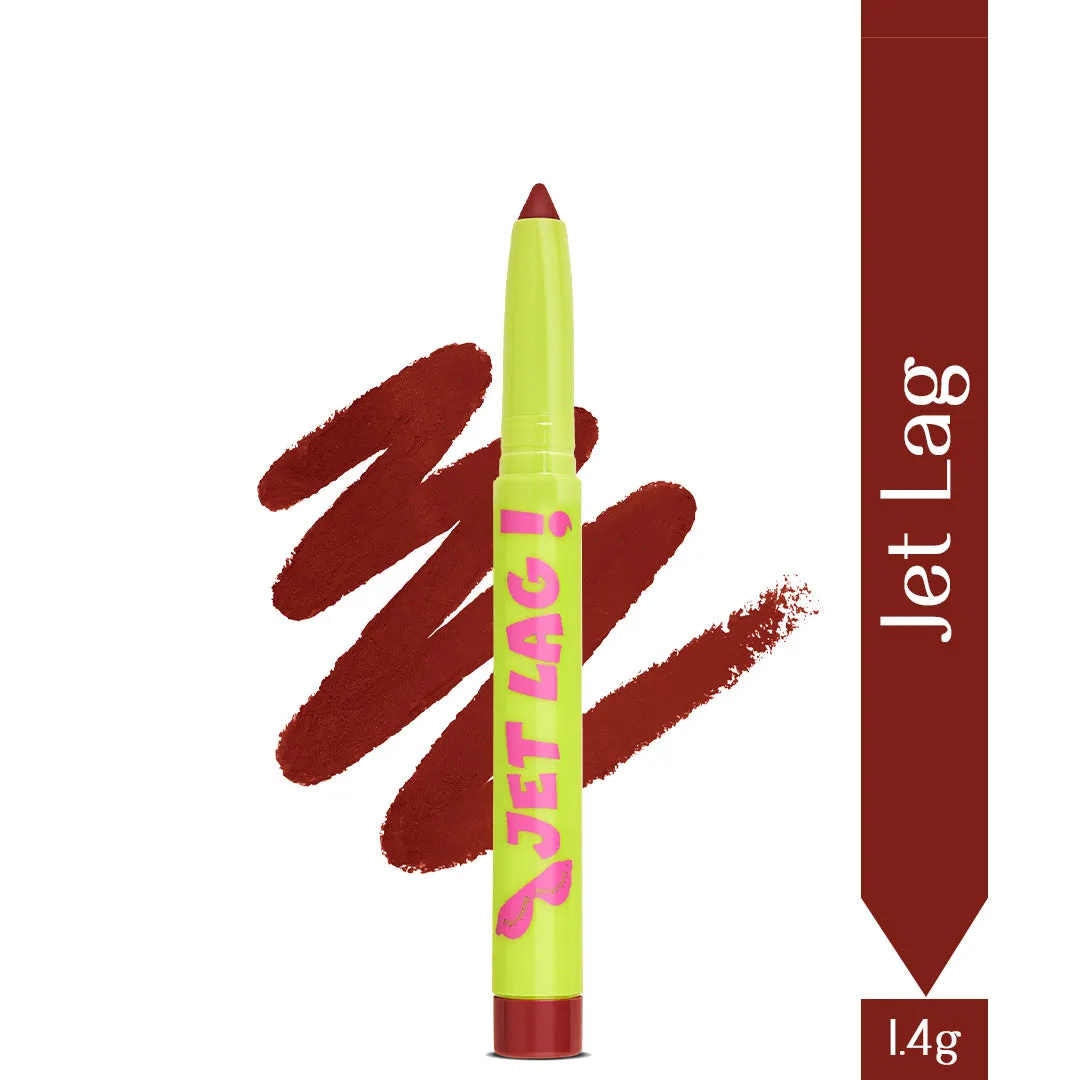 Jet Lag- Passport to Plump Lip Volumizing Matte Crayon  (Crimson) Transfer-proof
